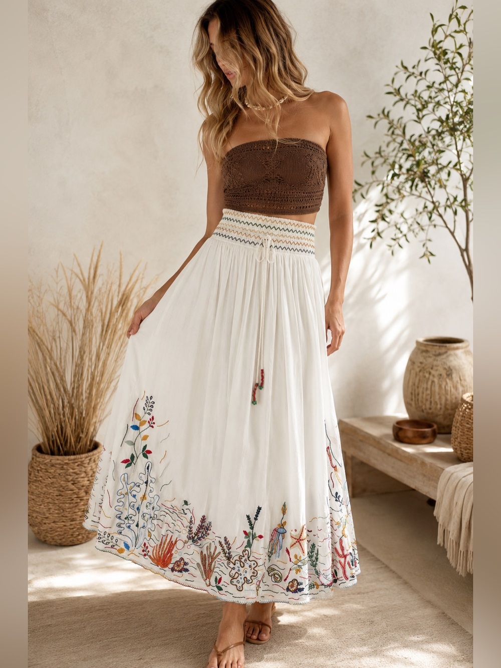 Zara Embroidered Underwater Sea Skirt